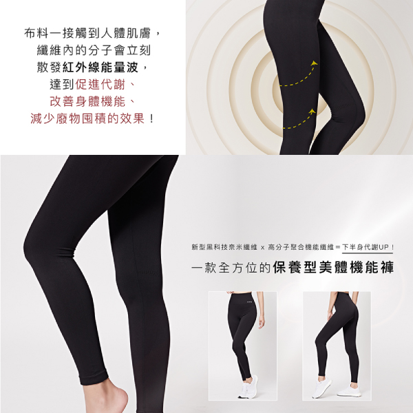 【iFit 愛瘦身】Fitty 一體成型石墨烯能量機能褲 黑色 XS-2L product thumbnail 6