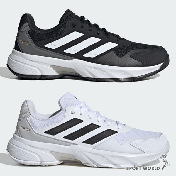 Adidas 網球鞋 男鞋 COURTJAM CONTROL 3 黑/白【運動世界】IF0458/IF7888