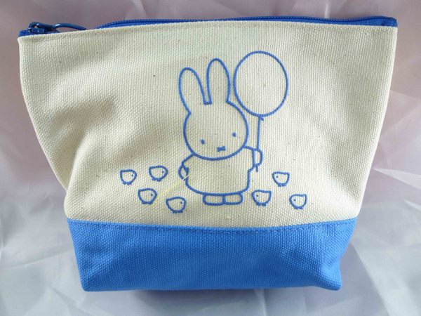 【震撼精品百貨】Miffy 米菲兔米飛兔~寬底平口帆布化妝包『橘&藍&綠』