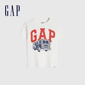 Gap男幼童 布萊納系列 Logo童趣圓領短袖T恤 671201-白色