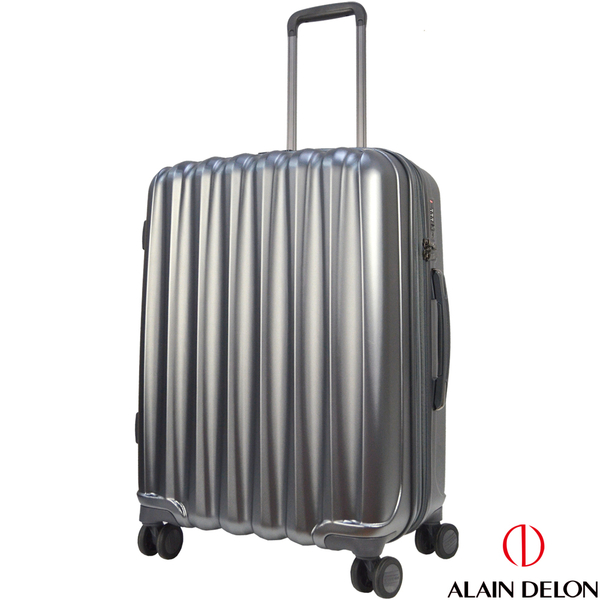 ALAIN DELON 亞蘭德倫 24吋流線鏡面系列行李箱(灰)