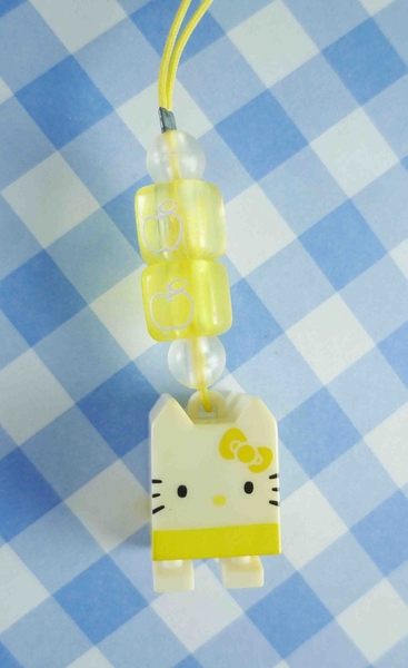 【震撼精品百貨】Hello Kitty 凱蒂貓~限定版手機吊飾-黃積木(串珠)