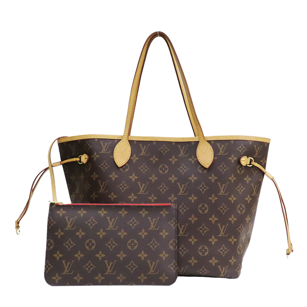 【二手名牌brand off】louis vuitton lv 路易威登 原花 pvc塗層帆布 neverfull mm 肩背 托特包 m41177