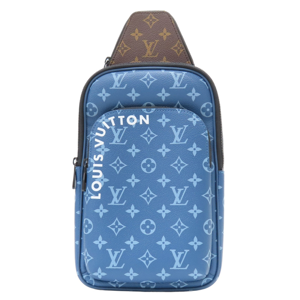 【二手名牌BRAND OFF】LOUIS VUITTON LV 路易威登 藍色 原花 PVC塗層帆布 Avenue MM 單肩包 M23782