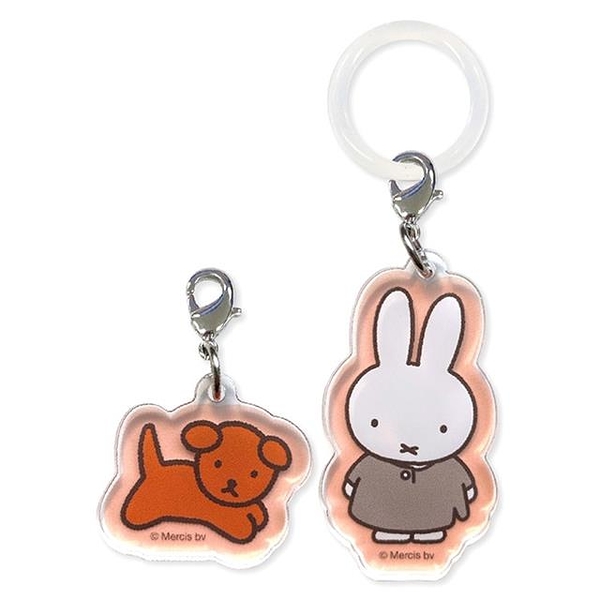 小禮堂 Miffy and Snuffy 寶特瓶裝飾扣/造型壓克力吊飾