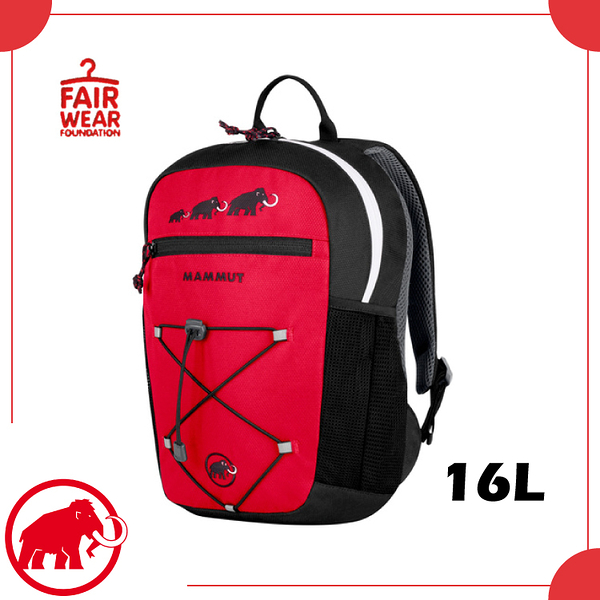 【MAMMUT 長毛象 First Zip 兒童背包 16L 《黑/地獄紅》】2510-01542/書包/後背包/上課包