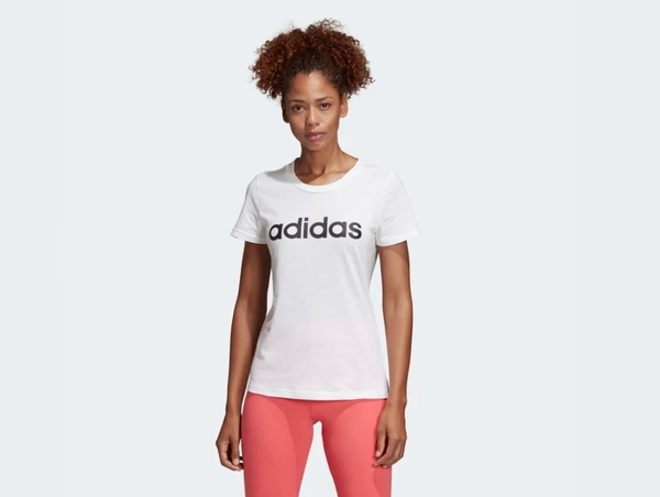 Adidas ESSENTIALS LINEAR T-SHIRT 女款白色短袖上衣-NO.DU0629 product thumbnail 3