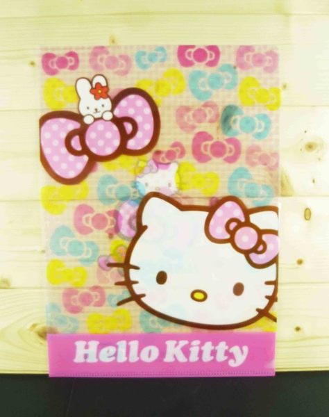 【震撼精品百貨】Hello Kitty 凱蒂貓~文件夾~彩色蝴蝶結
