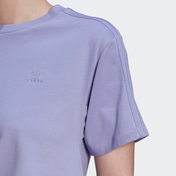 【現貨】Adidas KNOT CROP TOP 女裝 短袖 T恤 打結 不規則剪裁 棉 紫【運動世界】HB9479