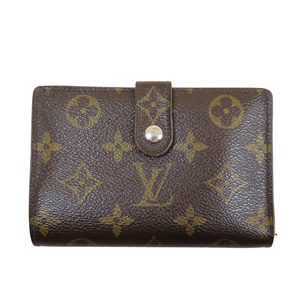 【二手名牌BRAND OFF】LOUIS VUITTON LV 路易威登 棕色 原花帆布 扣式短夾 M61674