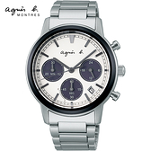 agnes b. 法式簡約太陽能計時腕錶VR42-KPJ0S(BZ5011X1)