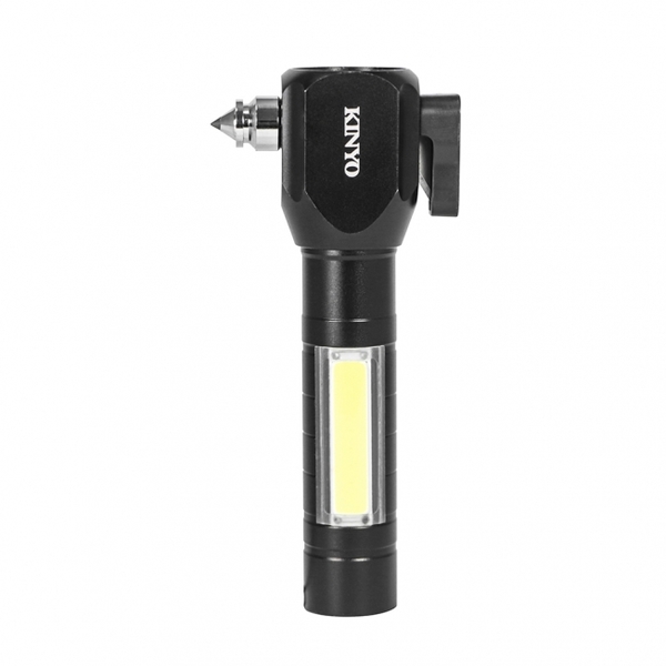 【超人百貨】KINYO 三合一 手電筒 LED-5035 安全槌 切割器 Micro USB外接式充電設 登山 露營