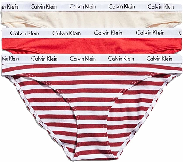 Calvin Klein 女棉彈力比基尼內褲3件組(多色)