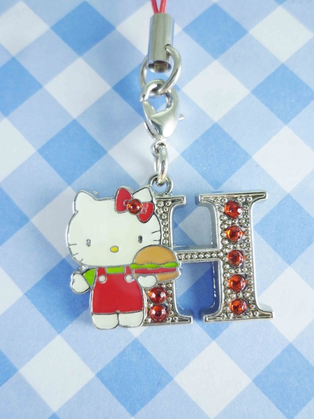 【震撼精品百貨】Hello Kitty 凱蒂貓~KITTY手機吊飾-KITTY英文字母造型-H