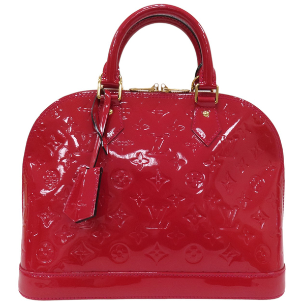 【二手名牌BRAND OFF】LOUIS VUITTON LV 路易威登 櫻桃紅 Vernis漆皮皮革 Alma 手提包 M90169