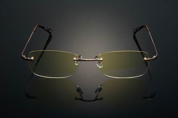 《FUTIS》AHT 抗藍光眼鏡 防藍光 濾藍光 護目鏡 抗UV 防止眼睛疲勞 商務平光無框超輕量 AB0004 淡金