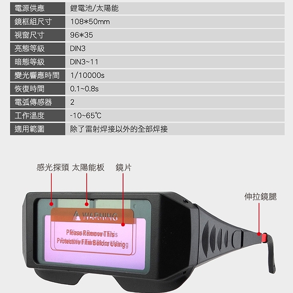 自動變光護目鏡/太陽能電銲液晶眼鏡 變光眼鏡/電焊眼鏡/液晶眼鏡/變色眼鏡/自動變光眼鏡MIT-PG176+