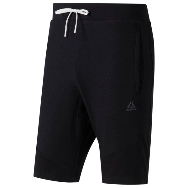 REEBOK LES MILLS® TWILL SHORTS 男裝 短褲 慢跑 休閒 純棉 舒適 黑【運動世界】ED0579