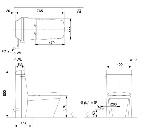 【麗室衛浴】日本INAX GNC-410S-TW 單體馬桶 採用伊奈獨家防污技術 防止水垢 抗菌力強 product thumbnail 2