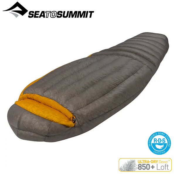 【Sea to Summit 澳洲 SP4 極輕暖鵝絨睡袋R 880g 左開(-8~-15度°C)《深灰》】STSASP4-R