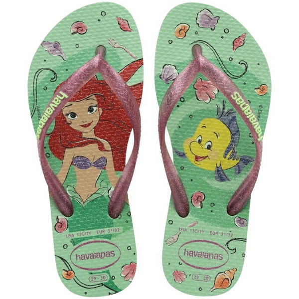 havaianas 哈瓦士 巴西人字拖 兒童款/女款 Slim princesas 小美人魚 拖鞋 夾腳拖【南風百貨】