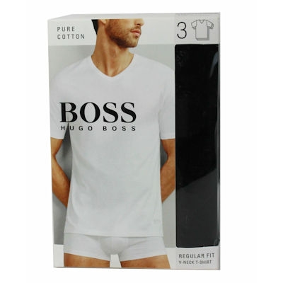 HUGO BOSS 男圓領純棉白色T恤3件組 product thumbnail 2