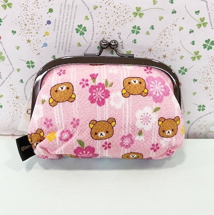 【震撼精品百貨】Rilakkuma San-X 拉拉熊懶懶熊~拉拉熊珠扣零錢包-和風粉#30113