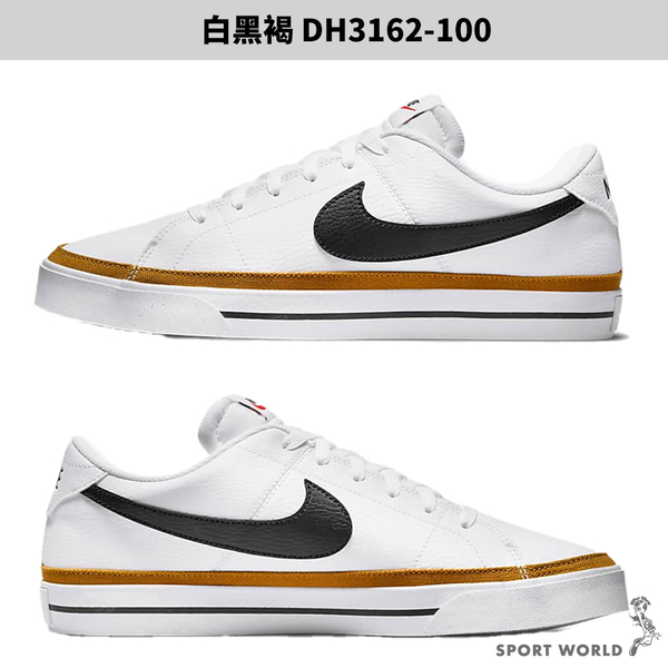 Nike 休閒鞋 男鞋 皮革 Court Legacy 白黑褐【運動世界】DH3162-100 product thumbnail 3