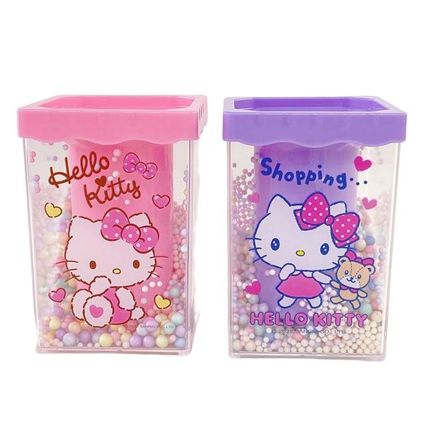 小禮堂 Hello Kitty 透明彩球筆筒 (2款隨機) 4713791-954259