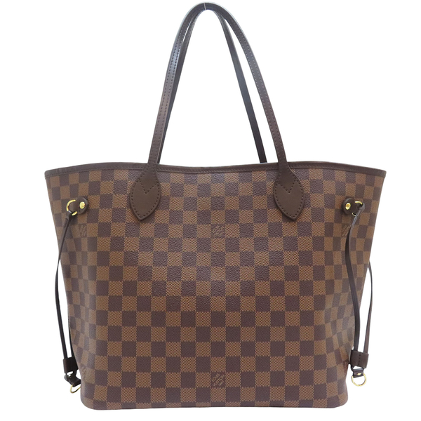 【二手名牌BRAND OFF】LOUIS VUITTON LV 路易威登 棕色 棋盤格帆布 Neverfull MM 托特包 N41358