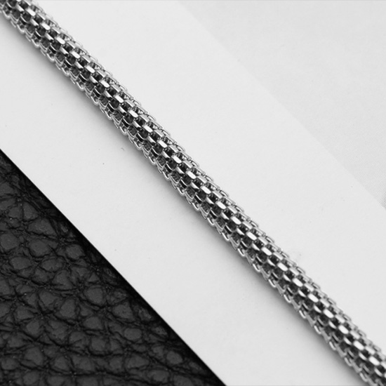 《 QBOX 》FASHION 飾品【N100XL025】精緻個性歐美圓柱體網面設計鈦鋼項鍊子/鋼鍊條