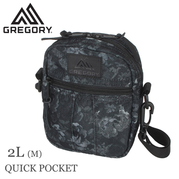 【GREGORY 美國 Quick Pocket M 斜背包《闇黑印花》2L】65467/側背包/腰包/休閒包/臀包/兩用包