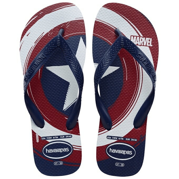 havaianas 哈瓦士 巴西人字拖 男款 Marvel Logomania 美國隊長盾牌 漫威系列【南風百貨】