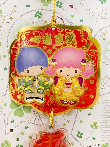 【震撼精品百貨】Little Twin Stars KiKi&LaLa 雙子星小天使~三麗鷗 雙子星賀年吊飾/掛飾-福#93322