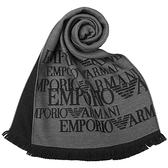 EMPORIO ARMANI羔羊毛雙面雙色圍巾(灰黑色)084066-1