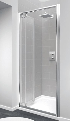 【麗室衛浴】德國 DUSCHOLUX 頂級豪宅配備 GLIDE系列 一字型兩扇摺疊拉門 亮面銀框抗汙玻璃