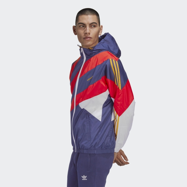 Adidas ORIGINALS SPRT 男裝 外套 連帽 風衣 三葉草 縮口 撞色 網材內襯 紅紫【運動世界】GJ6730 product thumbnail 3