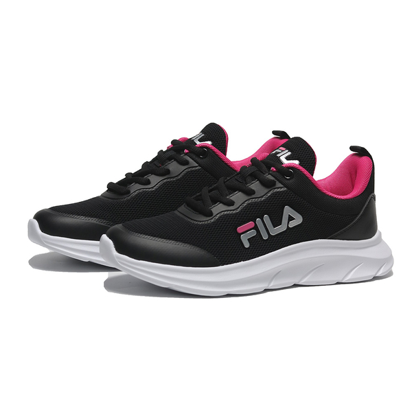 FILA 慢跑鞋 黑 桃紅 網布 輕量 運動鞋 女 5J315X021