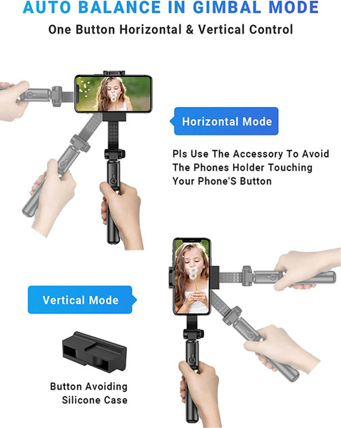 [2美國直購] Gimbal Stabilizer For Smartphone， APEXEL 360° Rotation Auto Balance Small Portable Handhold