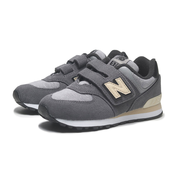 NEW BALANCE 童鞋 NB 574 深灰 基本款 魔鬼氈 中童 PV574LGG