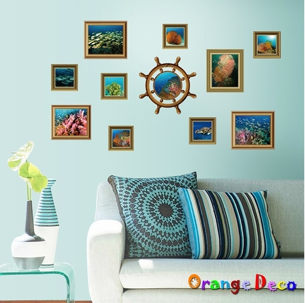 壁貼【橘果設計】地中海相框 DIY組合壁貼 牆貼 壁紙 室內設計 裝潢 無痕壁貼 佈置