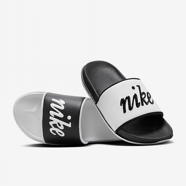 NIKE W OFFCOURT SLIDE MIX 拖鞋 女 休閒 運動 黑白 陰陽配色 FQ7646-100