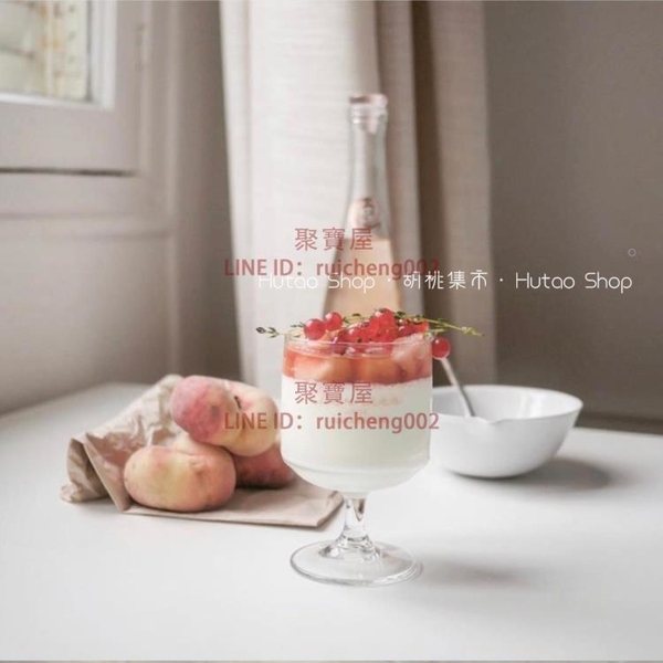韓國高腳玻璃杯酸奶冰淇淋杯 甜品杯咖啡杯紅酒杯【聚寶屋】
