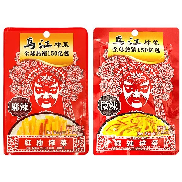 烏江榨菜 紅油榨菜(麻辣) ／微辣榨菜(80g) 款式可選【小三美日】DS008442