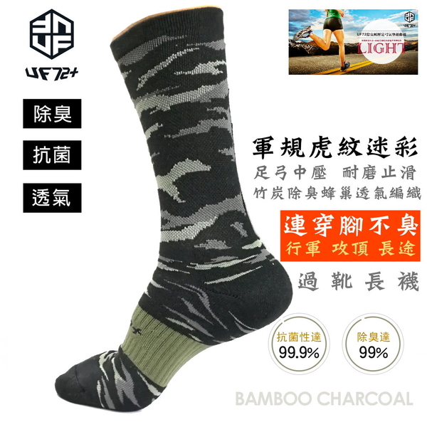 [UF72]UF958(男女)3D消臭動能氣墊迷彩襪