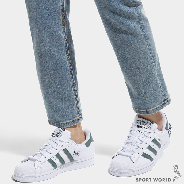 【現貨】Adidas Superstar 男鞋 女鞋 休閒鞋 標籤 白 綠 HQ6455 product thumbnail 10