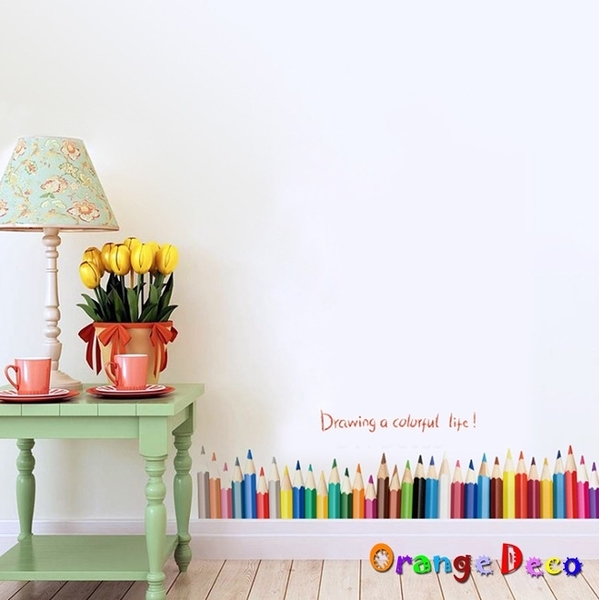 壁貼【橘果設計】鉛筆柵欄 DIY組合壁貼 牆貼 壁紙 壁貼 室內設計 裝潢