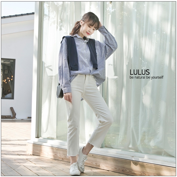 LULUS-Y白釦直紋口袋襯衫-附披巾-２色  現+預【01032285】 product thumbnail 3