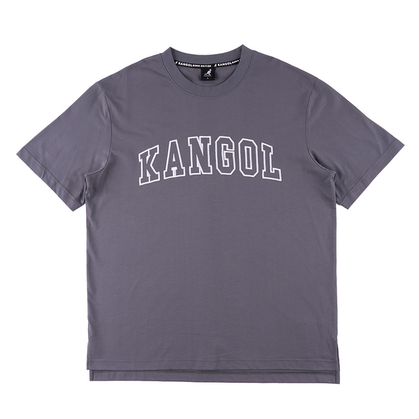 KANGOL 短T 短袖 深灰 大LOGO 刺繡 寬版T 中性 6325103112