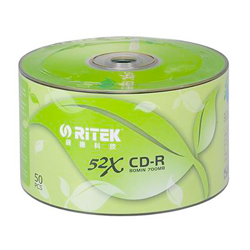 錸德RITEK CDR 光碟片52X 50入裸包80MIN.700MB